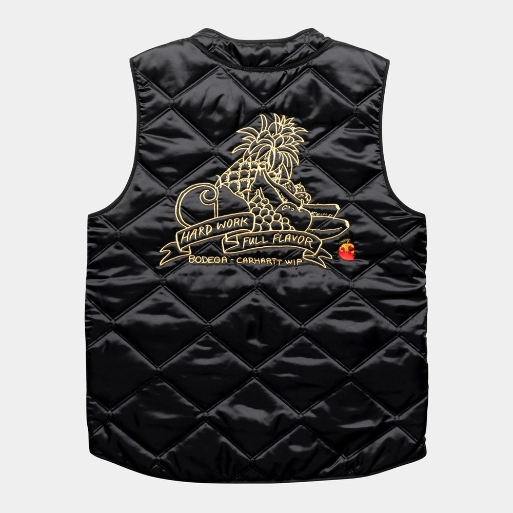 Bodega x Carhartt WIP Quilted Vest BLACK XL - 🍎 - Picture 10 of 10